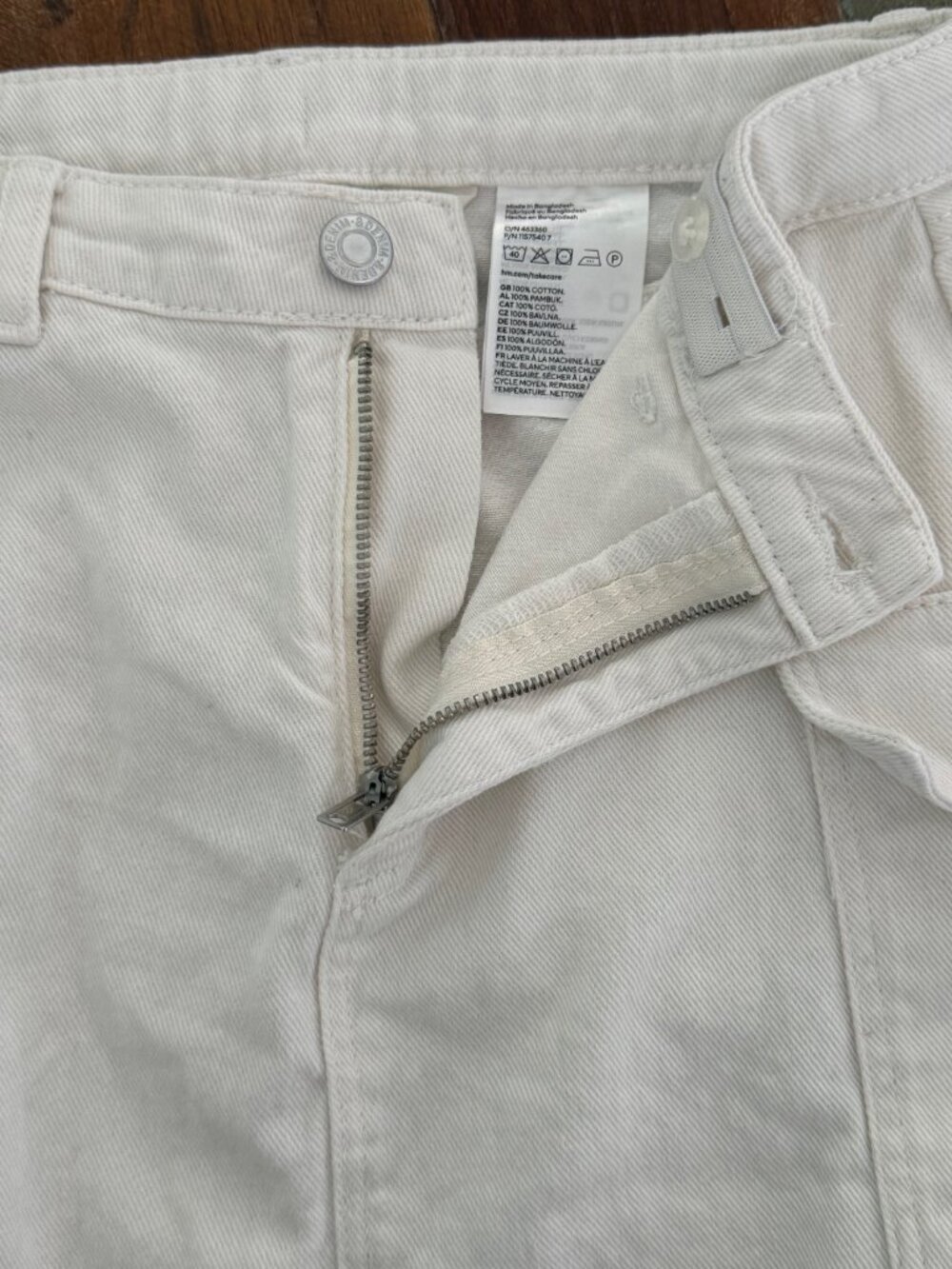 H&M White Twill Cargo Skirt Size 10 - Picture 3 of 7